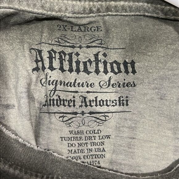 🔥🔥 Y2K AFFLICTION Andrei Arlovski Signature Series 2XL Tee - EXCELLENT Conditi - Picture 10 of 10